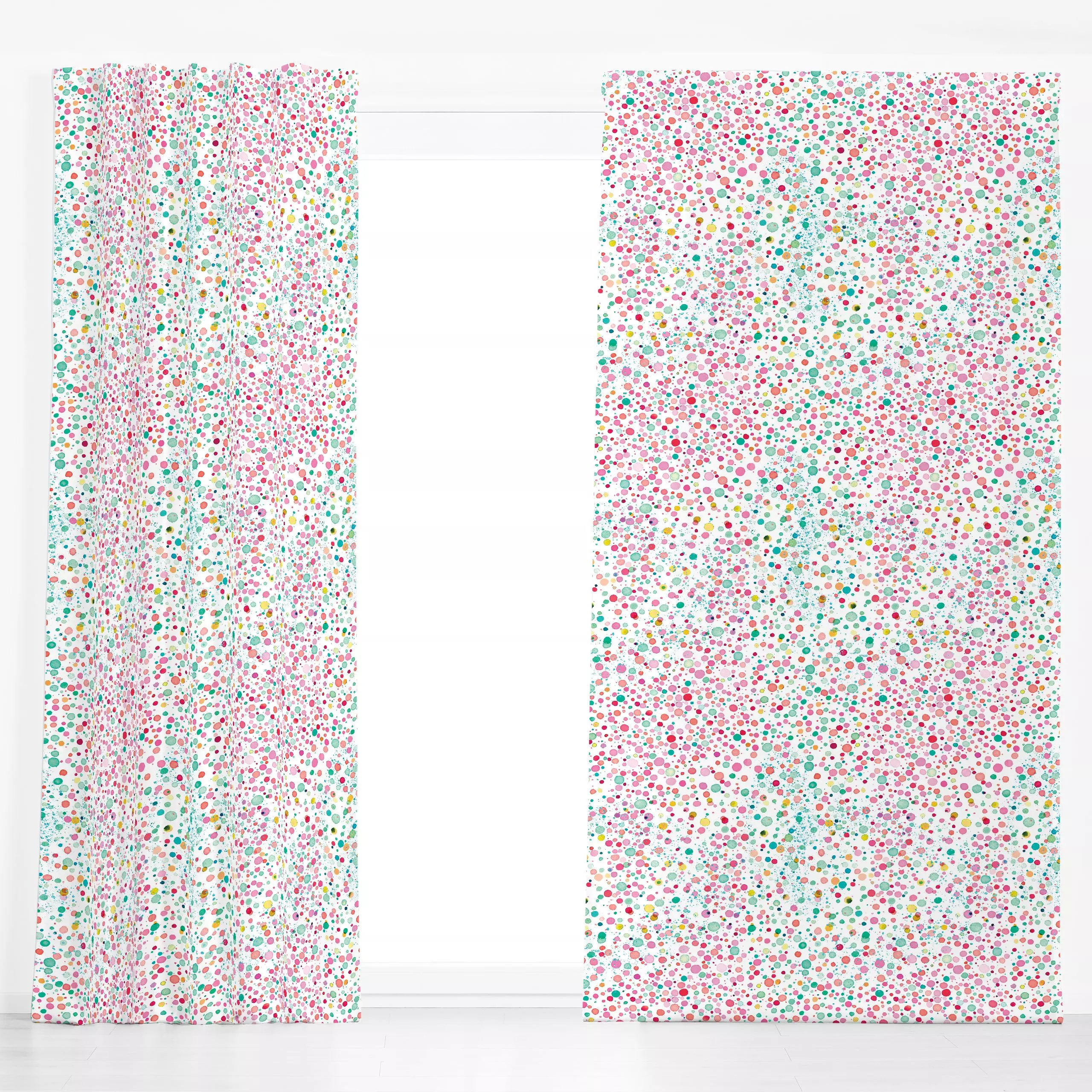 Dekovorhang Festive Watercolor Dots - Weihnachten, Symbole & Muster - von „Ninola Design "; Punkte, Geburtstag, Weihnachten,...