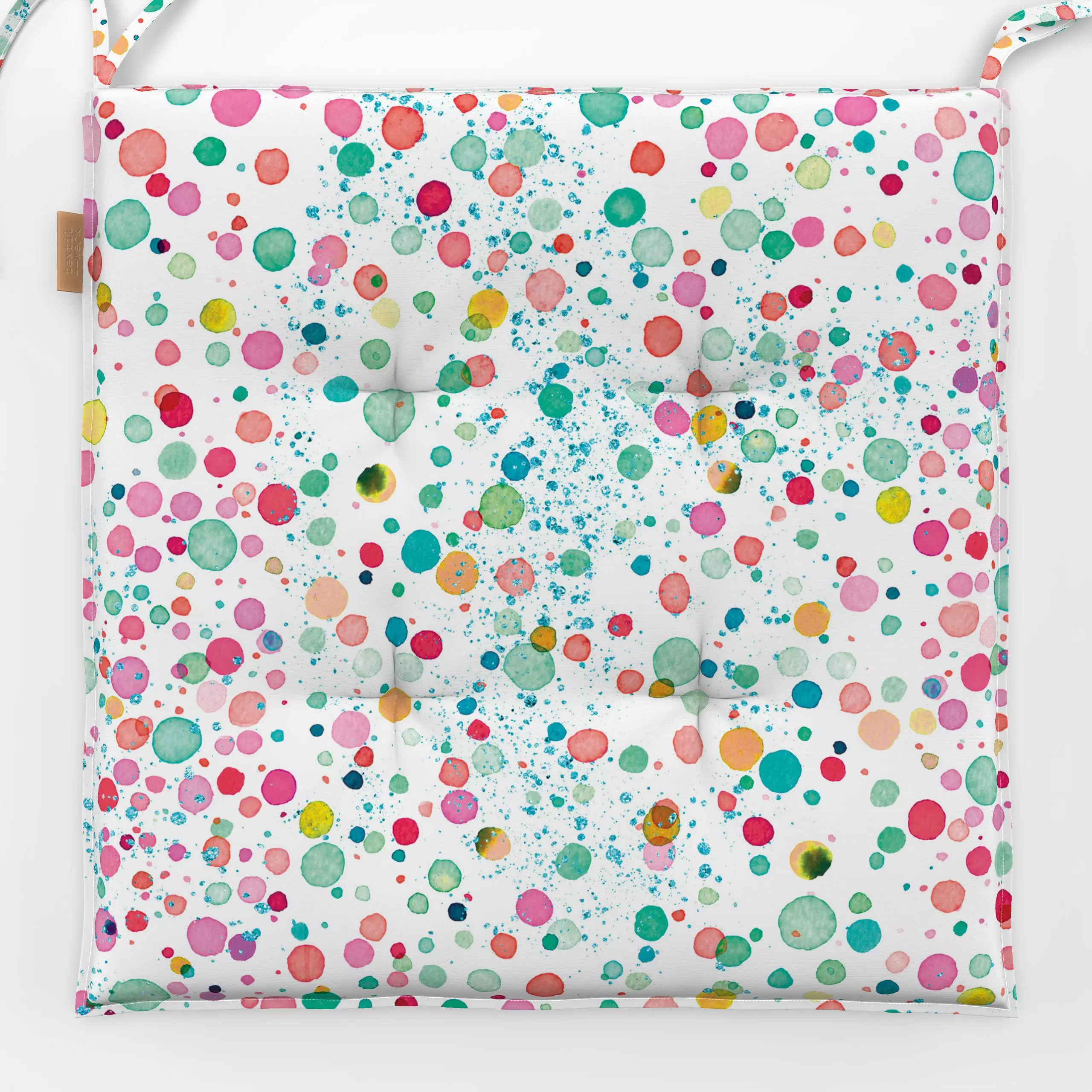 Sitzkissen Festive Watercolor Dots - Weihnachten, Symbole & Muster - von „Ninola Design "; Punkte, Geburtstag, Weihnachten, ...