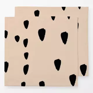 Servietten Beige Schwarz Tropfen