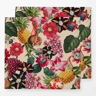 Servietten Tropenblüten & Früchte beige