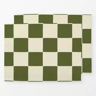 Tischset Kariert Green Beige