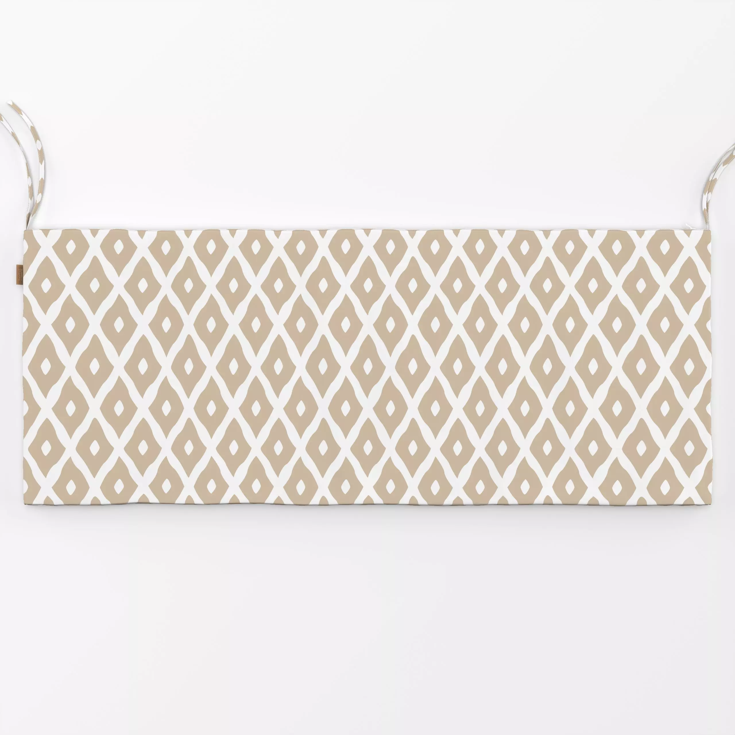 Bankauflage Boho Diamonds sand - Sommer, Symbole & Muster - von „Karen Menzenbach"; Muster, beige, Sommer, Karo, Weiss, patt...