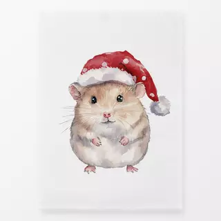 Geschirrtuch Weihnachtsmann Hamster