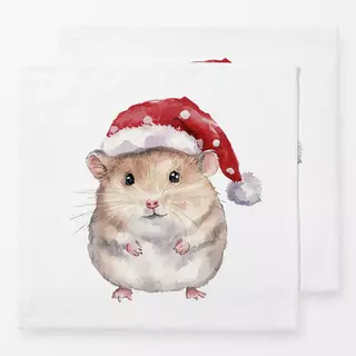 Servietten Weihnachtsmann Hamster