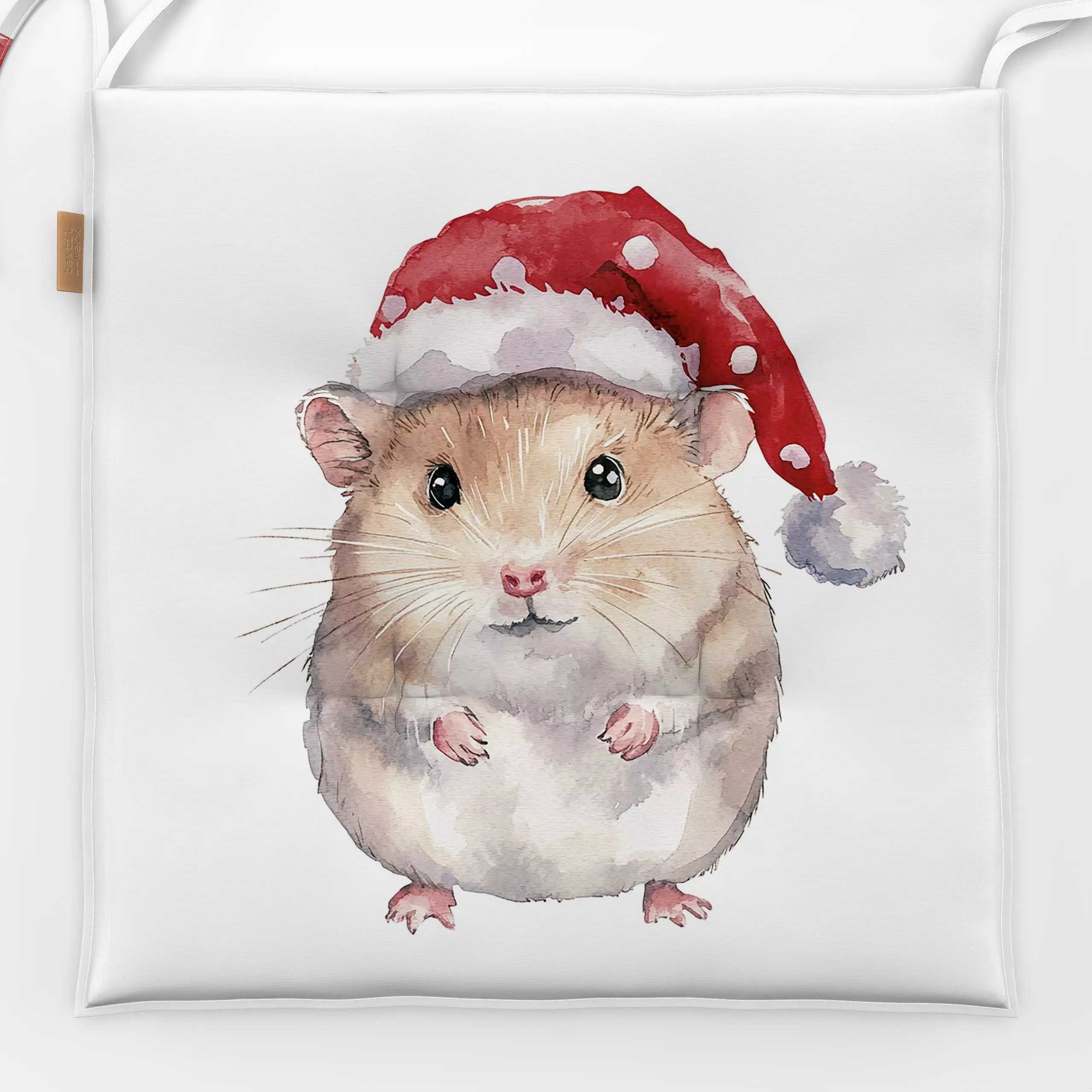 Sitzkissen Weihnachtsmann Hamster - Tiere, Weihnachten, Winter - von „Uta Naumann"; Schneeglöckchen, Merry Christmas, Weihna...