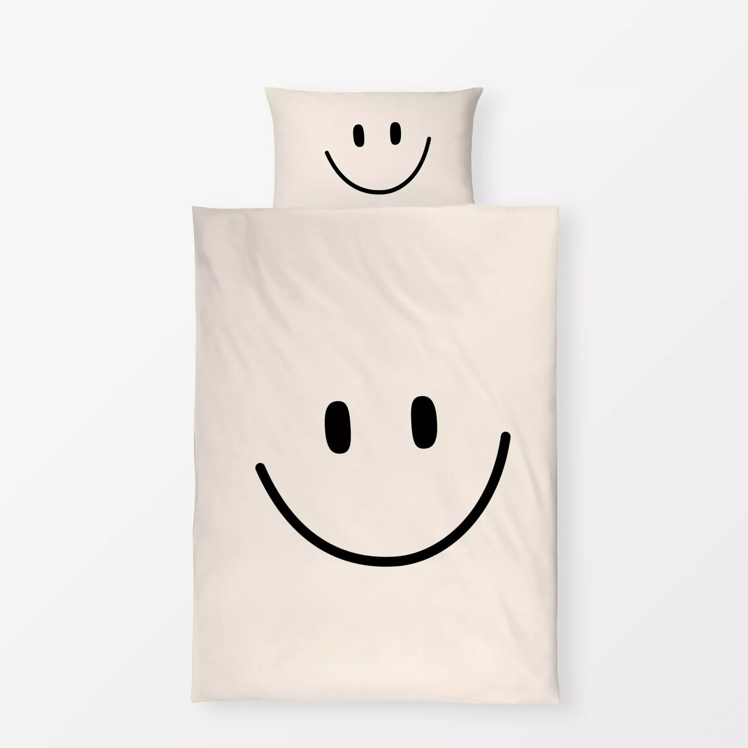 Bettwäsche Smile Creme Schwarz - Kinderzimmer & Motive für Kinder, Anlässe - von „Maren Gross "; trend, Geschenk, geschenkid...