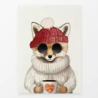 Geschirrtuch Christmas Cool Hipster Fox