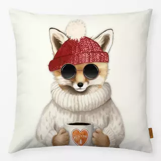 Kissen Christmas Cool Hipster Fox