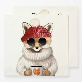 Servietten Christmas Cool Hipster Fox