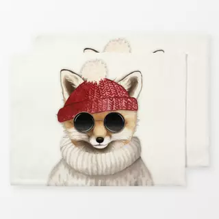 Tischset Christmas Cool Hipster Fox