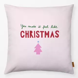 Kissen Schriftzug Christmas hellrosa