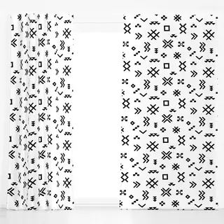 Dekovorhang Marokko Black & White