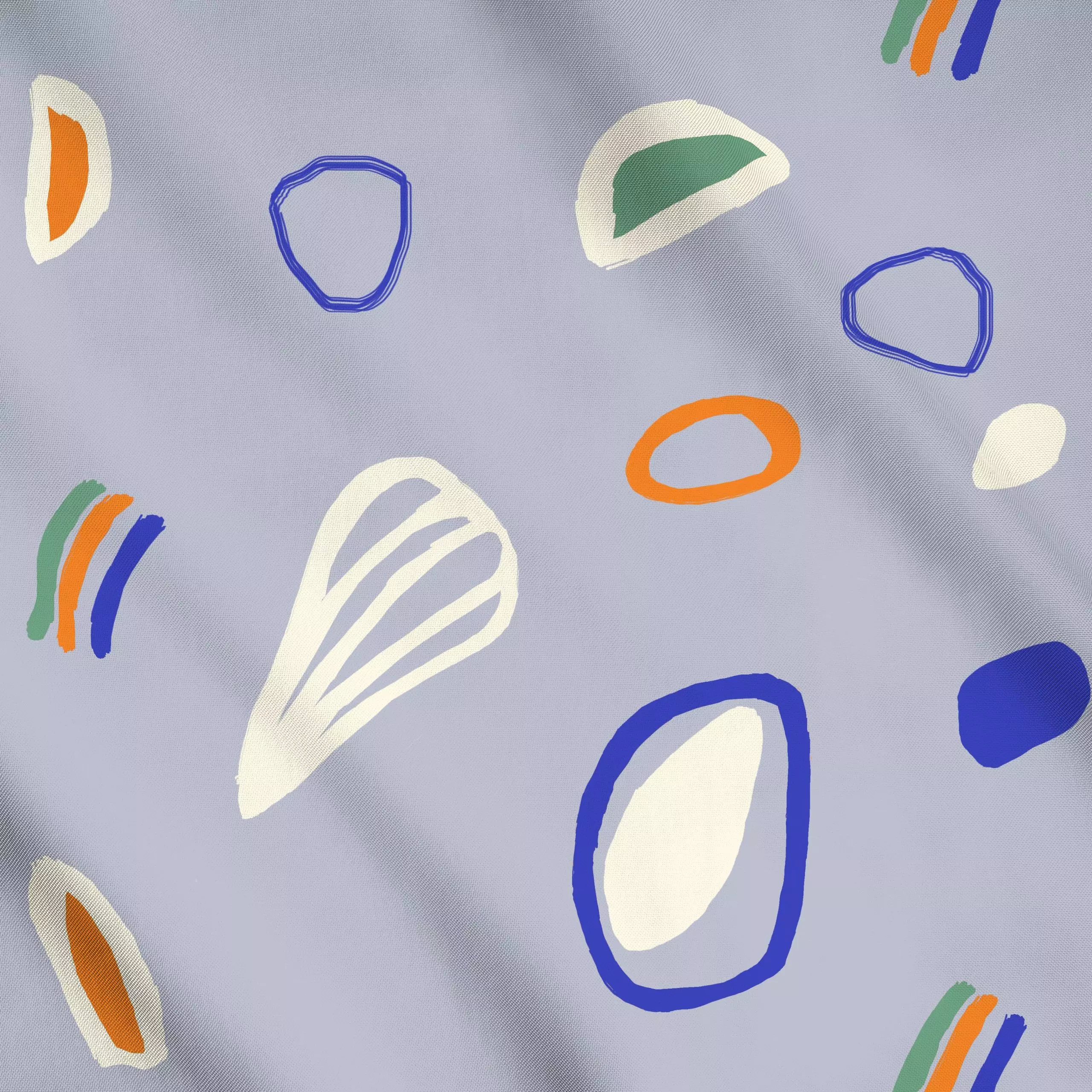 Meterware Abstract and Colorful Lilablau, gemustert, Frühling, von Miriam Dück