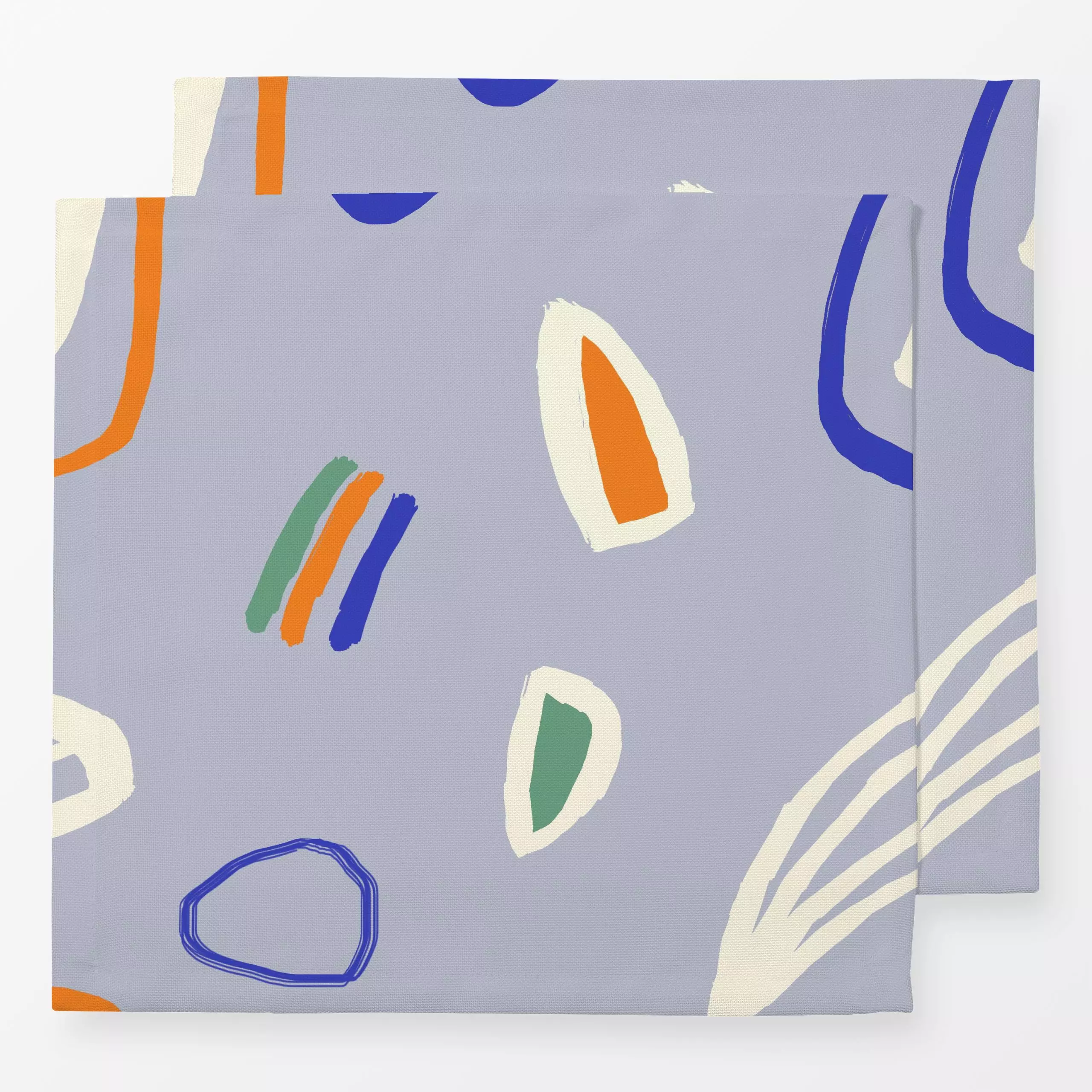 Servietten Abstract and Colorful Lilablau - Frühling, Symbole & Muster - von „Miriam Dück"; abstrakt, Blaugrau, modern, graf...