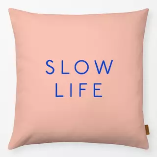 Kissen Slow Life Typo rosa