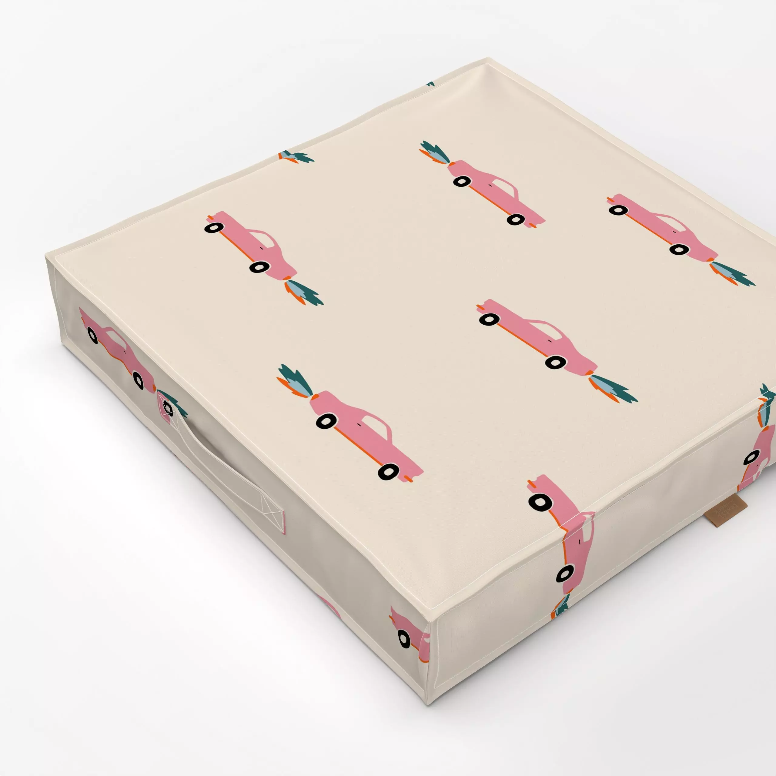 Bodenkissen Muster Pinke Autos - Kinderzimmer & Motive für Kinder - von „Maren Gross "; Auto, Geschenk, geschenkidee, Fahrze...
