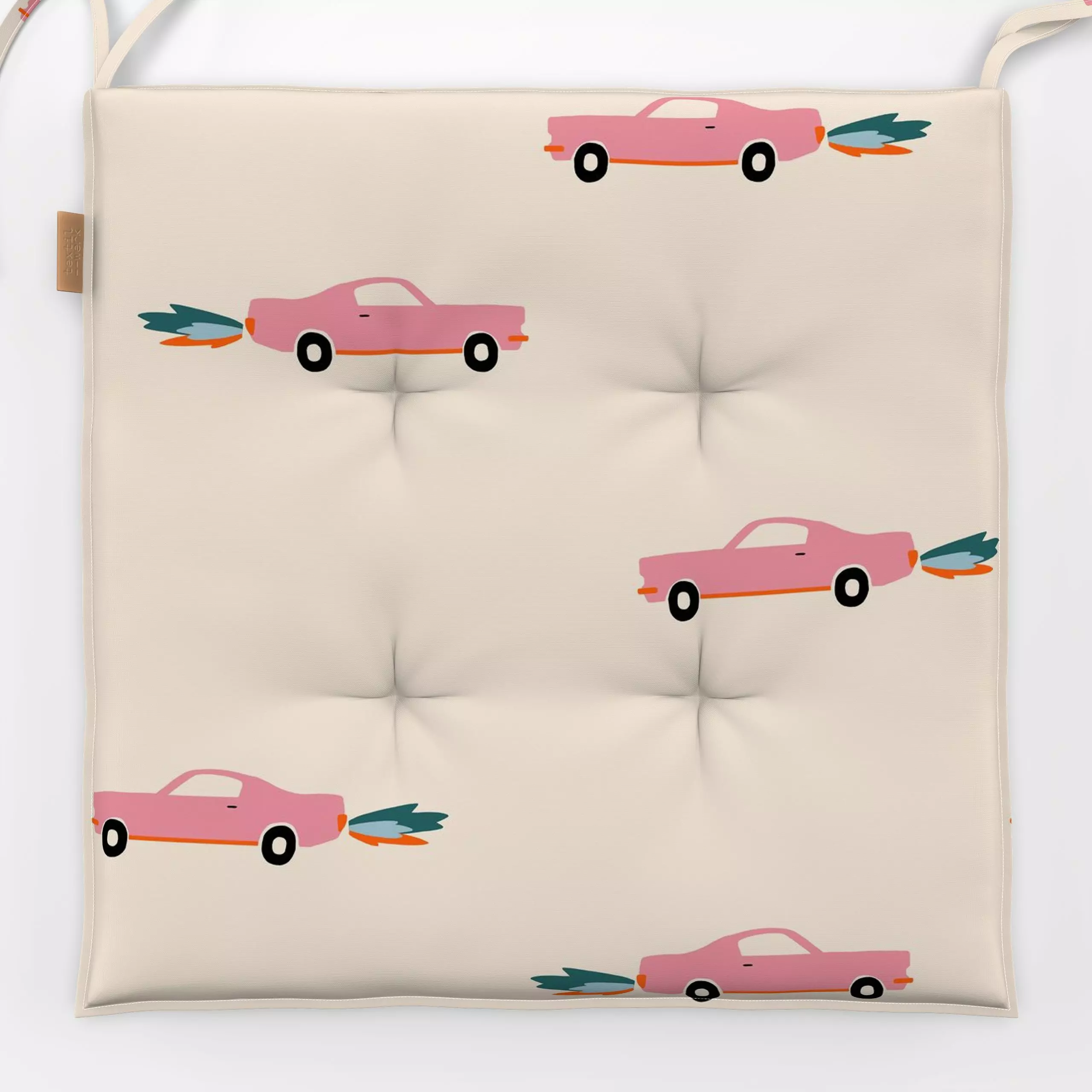 Sitzkissen Muster Pinke Autos - Kinderzimmer & Motive für Kinder - von „Maren Gross "; Auto, Geschenk, geschenkidee, Fahrzeu...