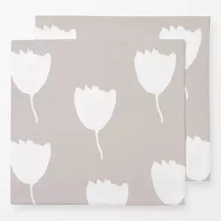 Servietten Tulpen Weiß
