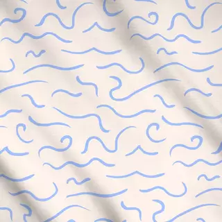 Meterware Welle Hellblau & Weiß