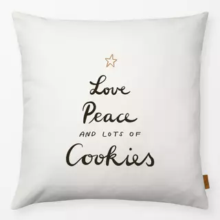 Kissen Love Peace Cookies beige