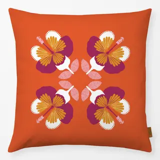 Kissen Hibiskus orange