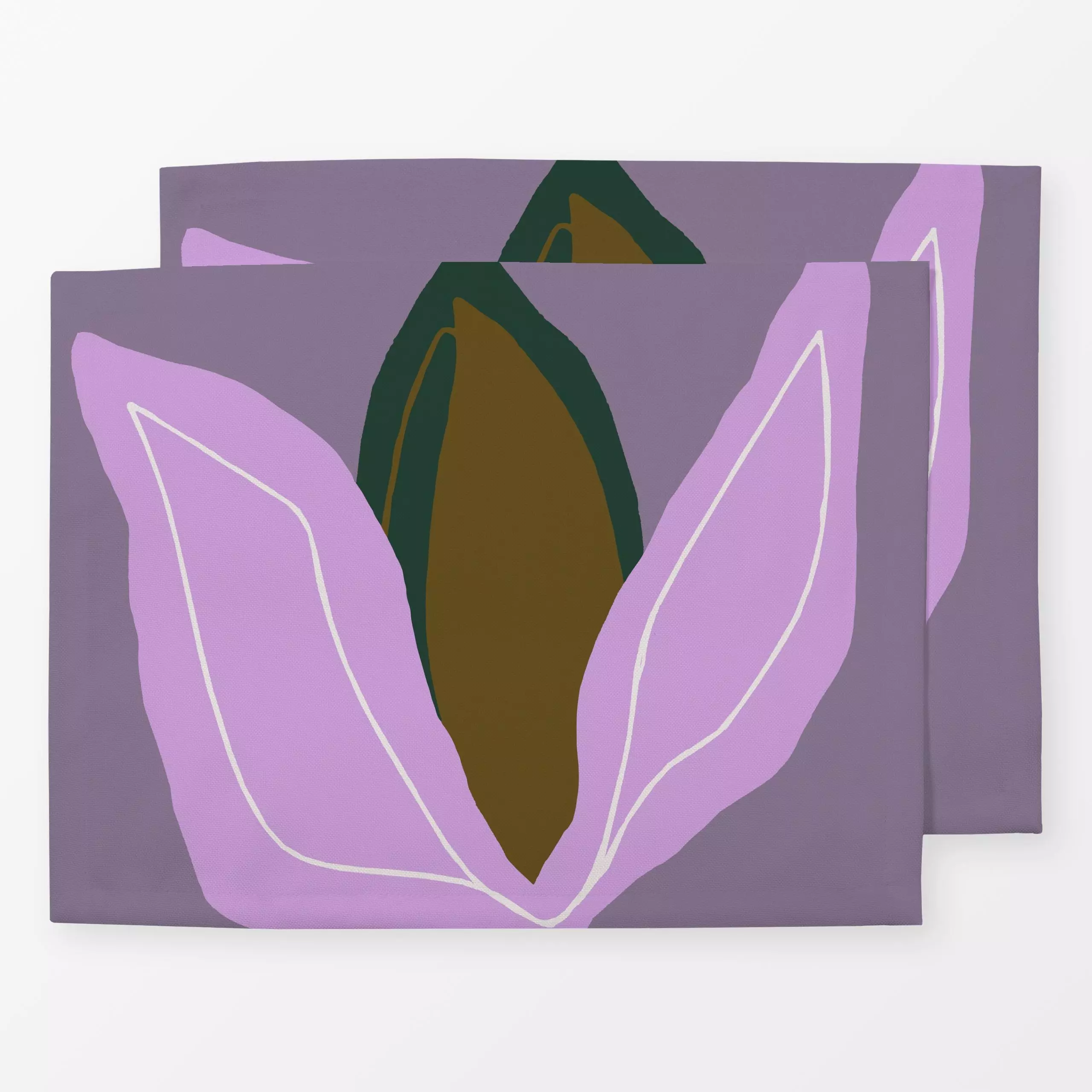 Tischset Lines and Leaves 3X - Blumen & Florales, Herbst - von „Mareike Böhmer"; Natur, minimal, linie, Blatt, abstrakt, Blu...
