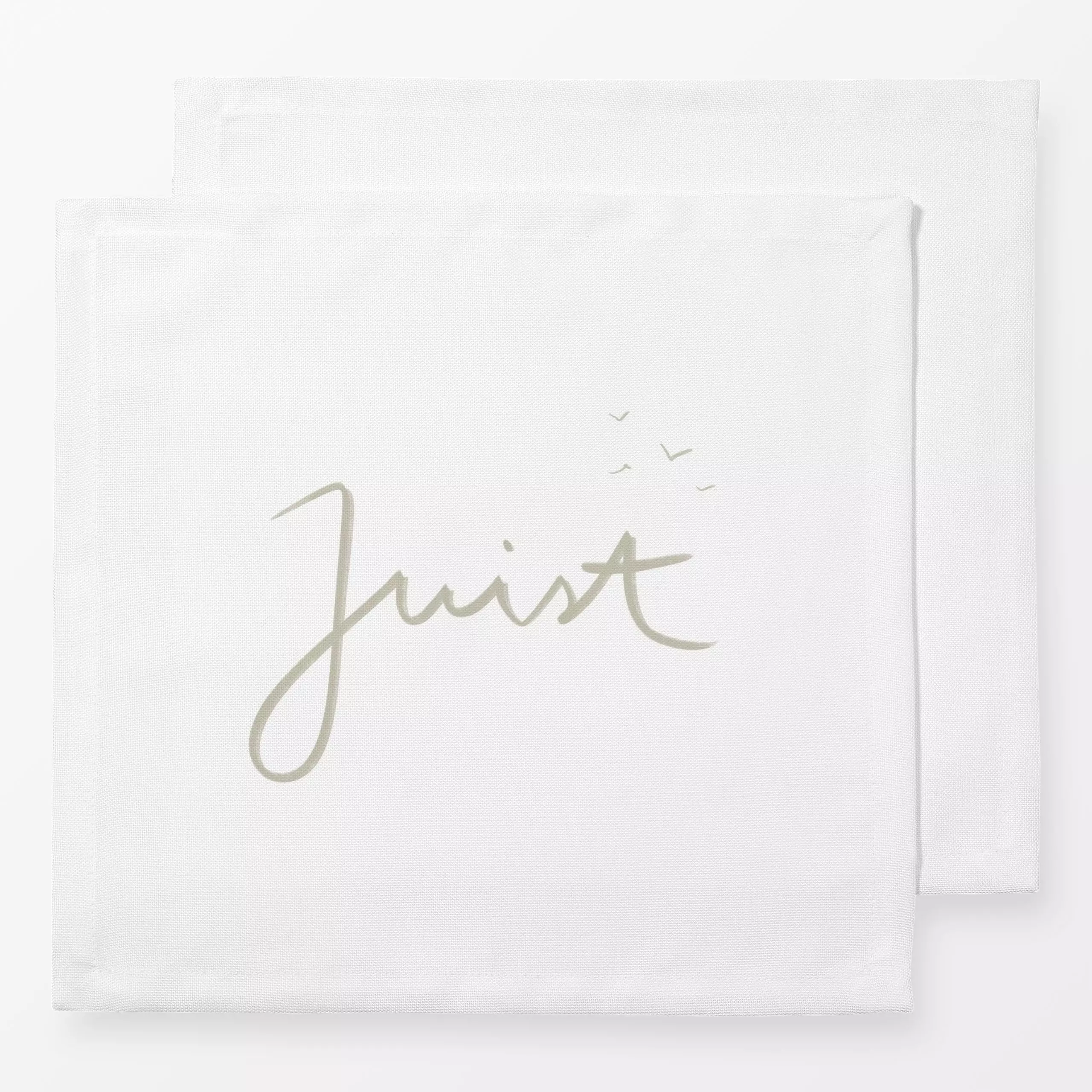 Servietten Juist beige - Sprüche & Schriftzüge, Reise - von „Janna Schipper"; Insel, maritim, schrift, Nordisch, Handschrift...