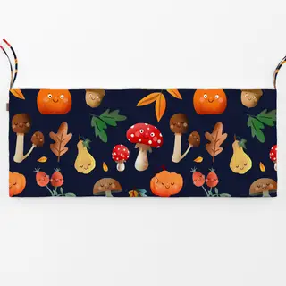 Bankauflage Herbstliebe Muster - midnight