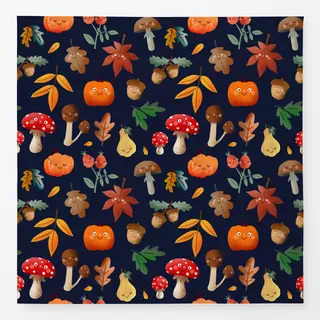 Tischdecke Herbstliebe Muster - midnight