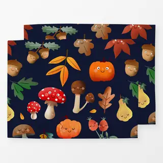 Tischset Herbstliebe Muster - midnight