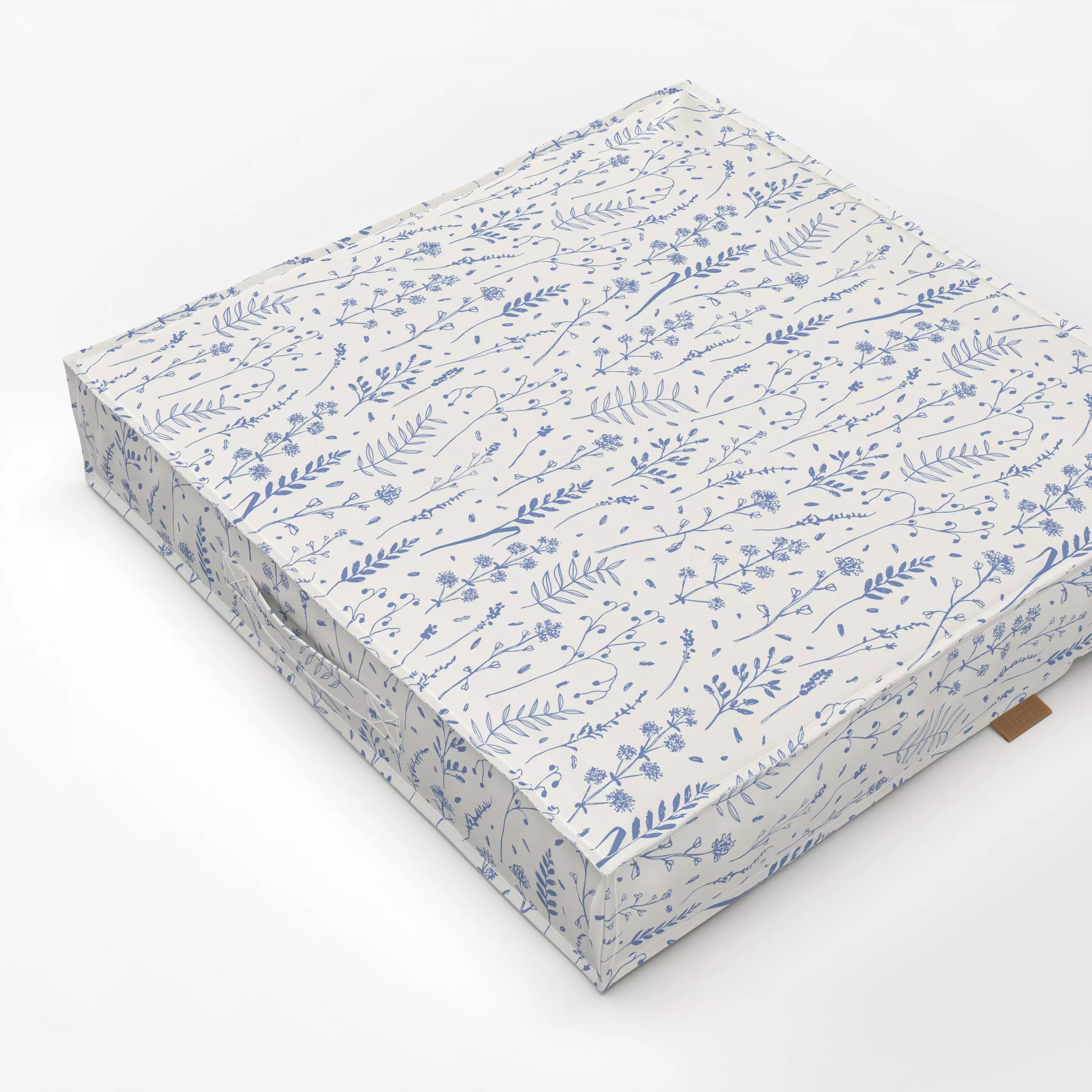 Bodenkissen Gräser beige blau - Symbole & Muster, Pflanzen & Botanik - von „Kathrin Woo"; Muster, Botanisch, landhaus, Garte...