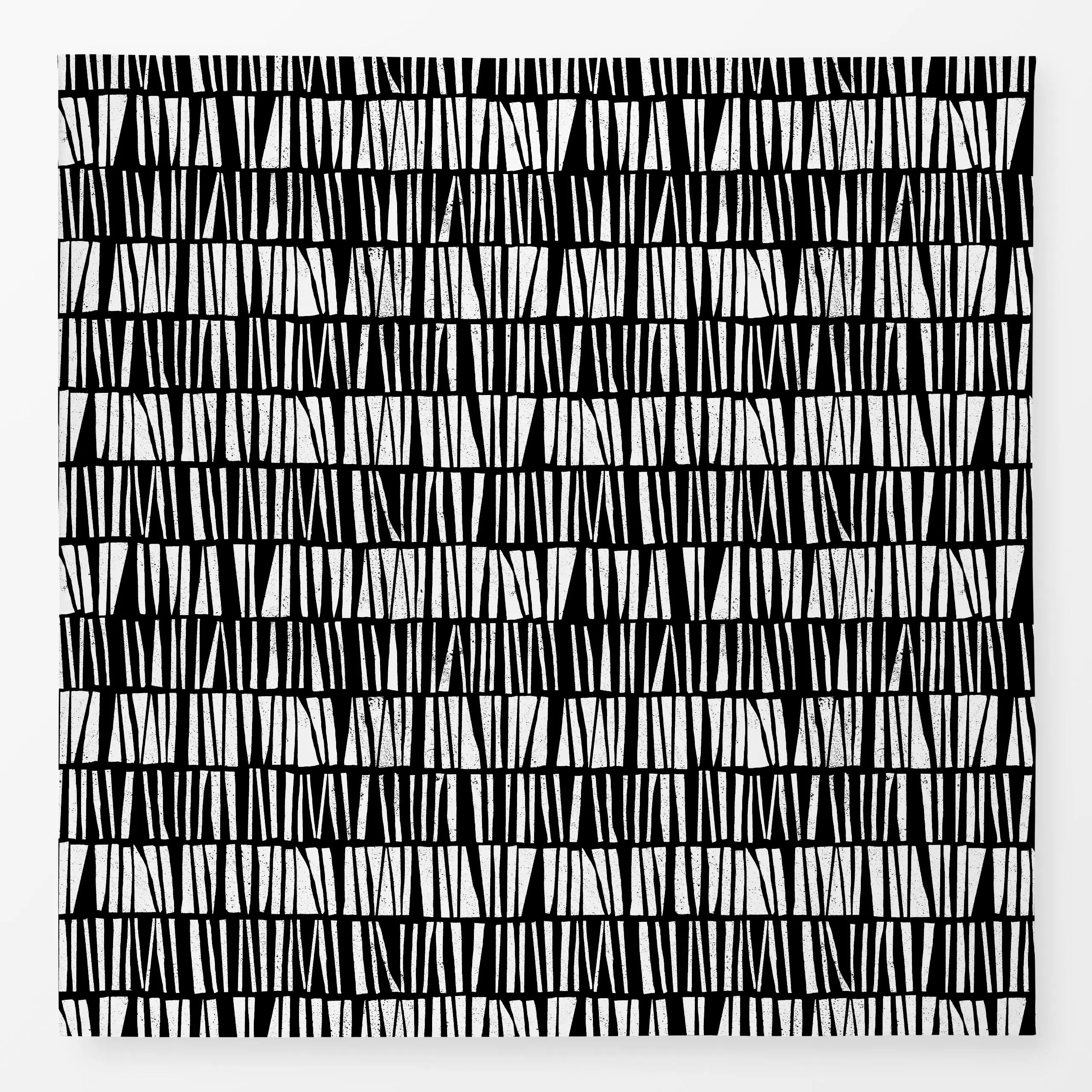 Tischdecke Shattered Stripes Black&White - Symbole & Muster - von „Studio Kesse"; boho, schwarz, minimal, linie, abstrakt, S...