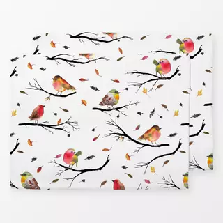 Tischset Winter Bird Branches Red