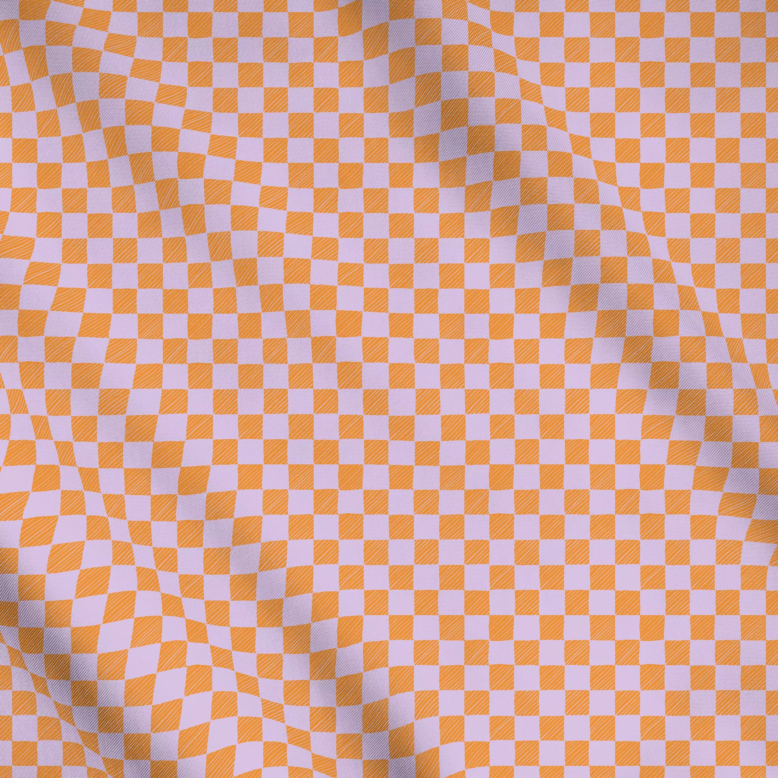 Meterware Karomuster lila orange - Frühling, Herbst, Symbole & Muster - von „Carolin Vonhoff"; Muster, Linien, Karos, diagon...