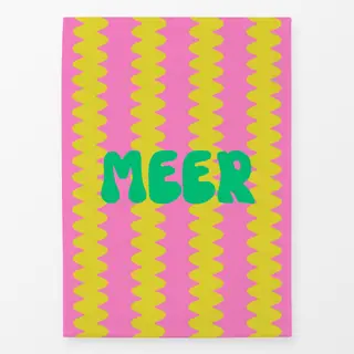 Geschirrtücher Meer Wellenstreifen Gelb Pink