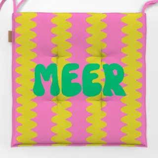 Sitzkissen Meer Wellenstreifen Gelb Pink