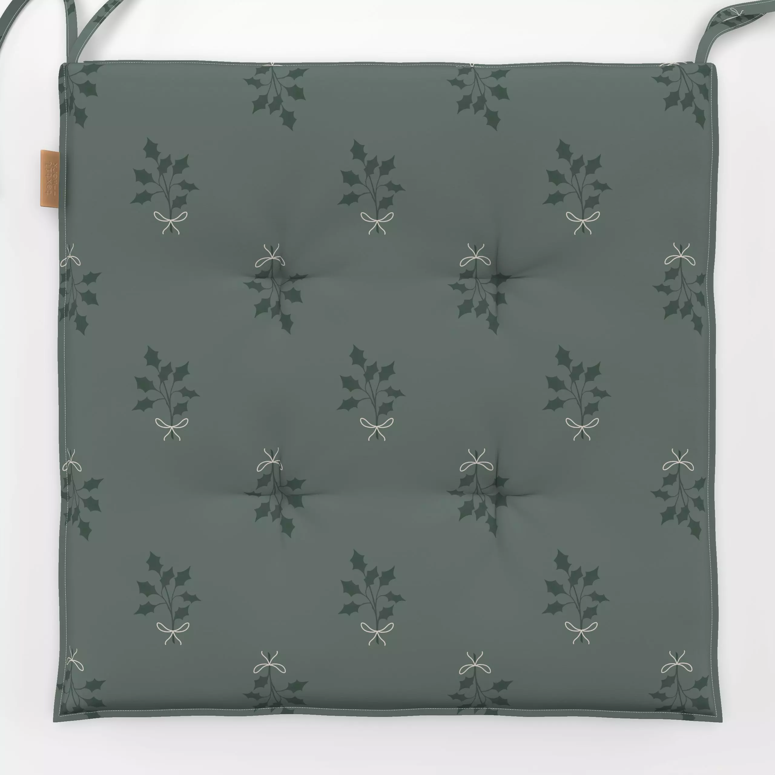 Sitzkissen Soft Xmas Zarter Zweig - Blumen & Florales, Weihnachten, Symbole & Muster - von „Maria Eugênia Zanchet"; boho, mi...