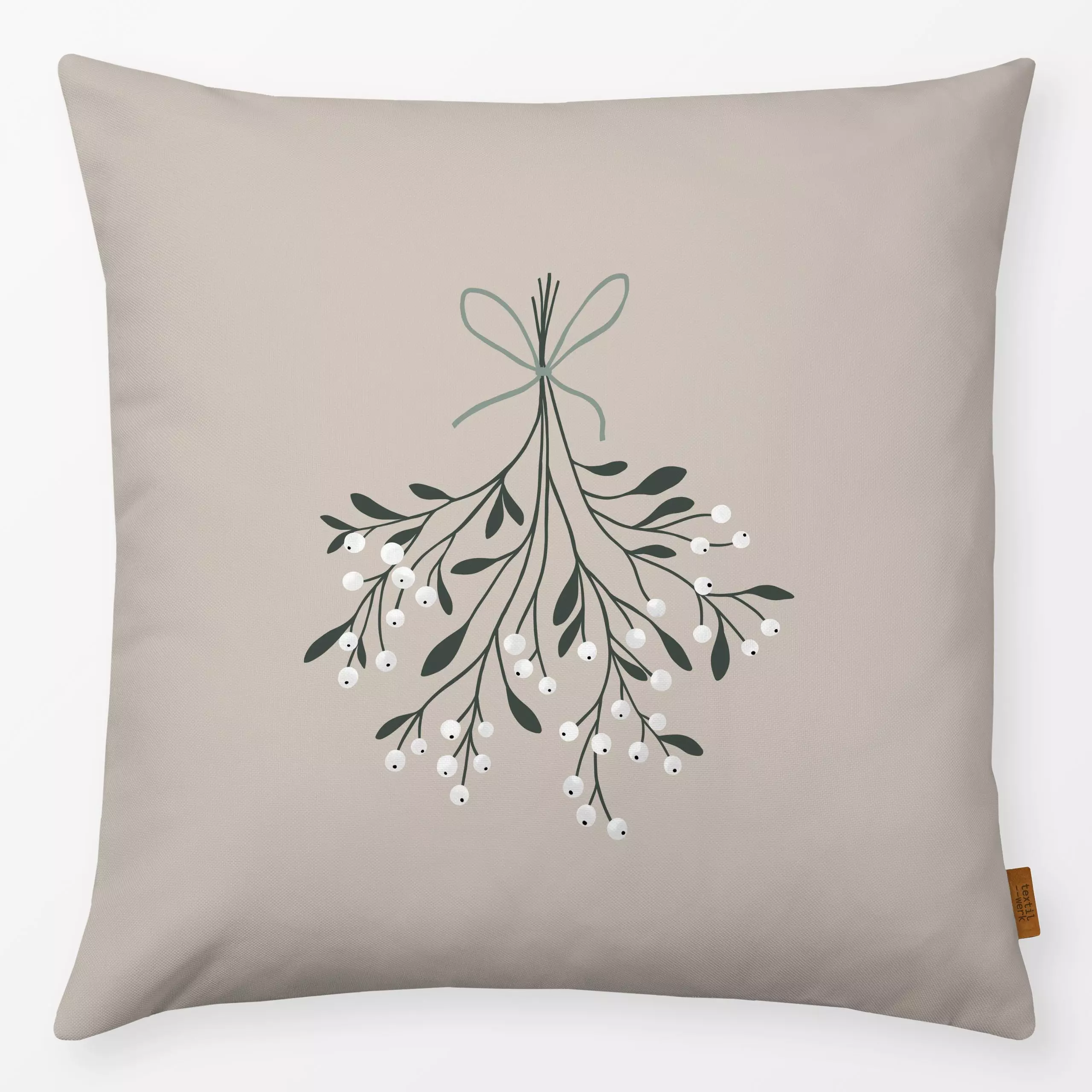 Kissen Mistletoe Weihnachten - Weihnachten - von „Studio Kesse"; Beeren, Merry Christmas, Weihnachten, Mistelzweig, Weihnach...