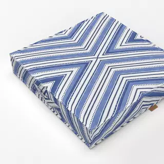 Bodenkissen Blue Rustic Linen Rhombic