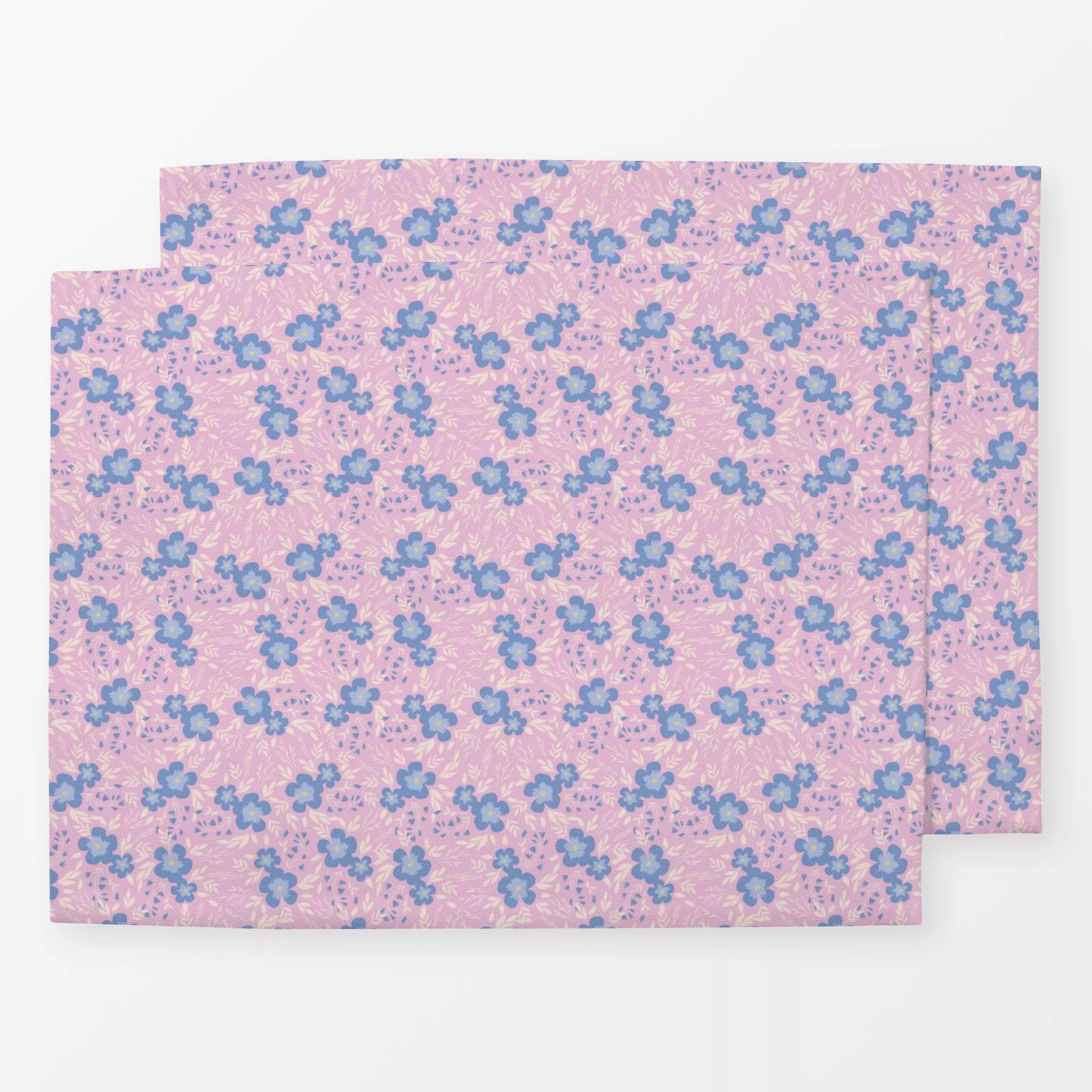 Tischset Gemalte Blumen Pink Blau, Blumen, gemustert, Ostern, von DEINKI Studio