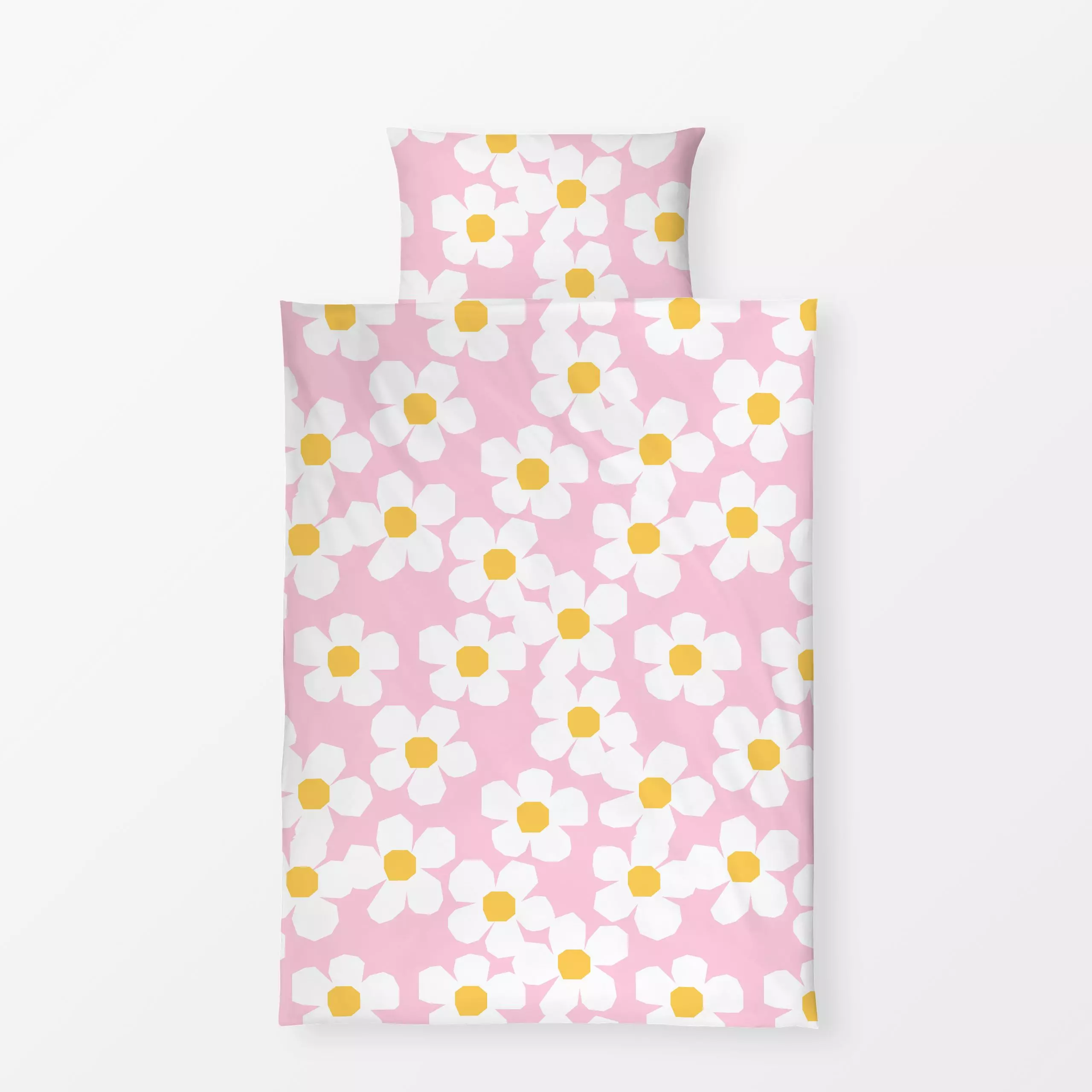 Bettwäsche Gänseblümchen - Blumen & Florales, Frühling - von „Lisa Jasmin Bauer"; rosa, Blumen, Farben, farbenfroh, Gaensebl...