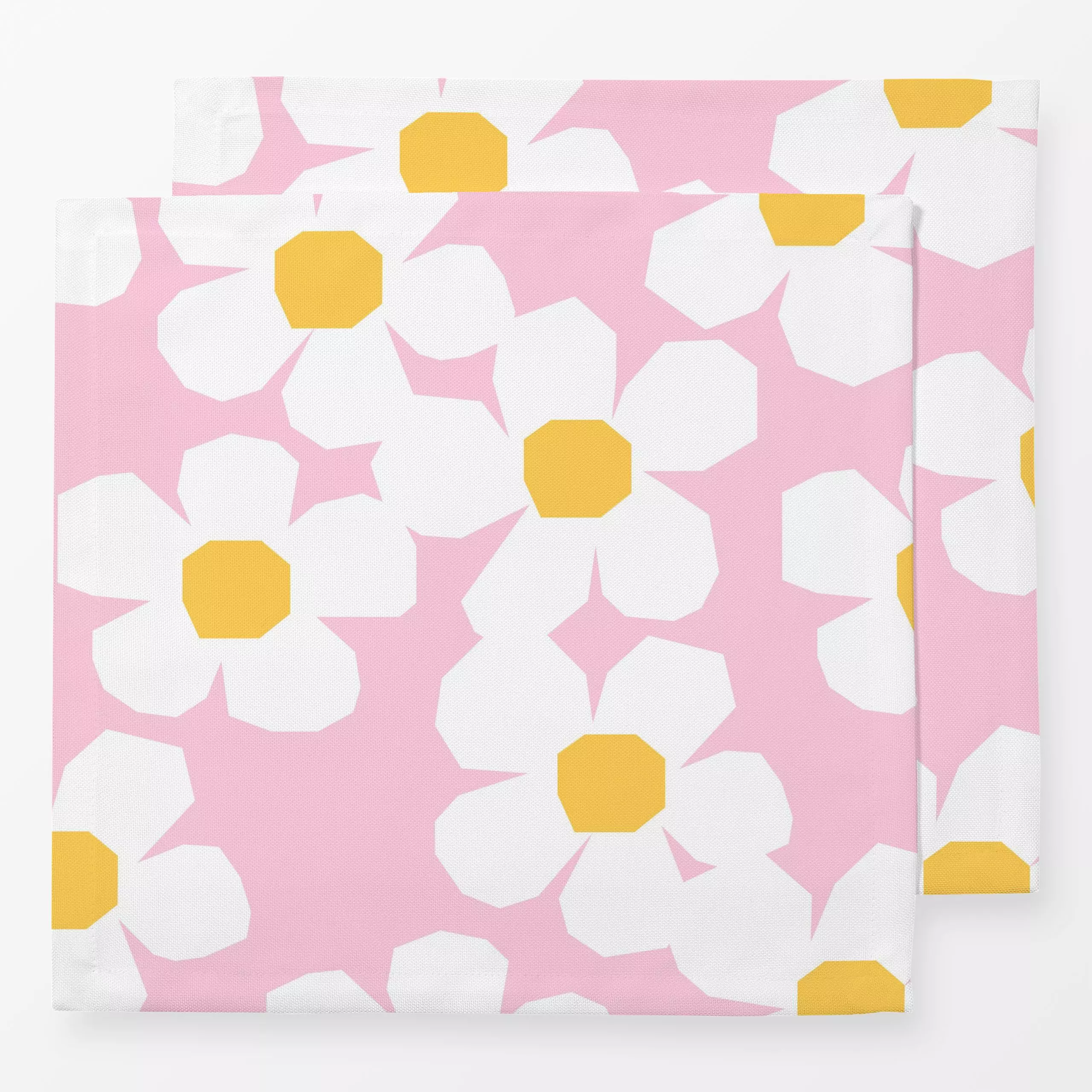 Servietten Gänseblümchen - Blumen & Florales, Frühling - von „Lisa Jasmin Bauer"; rosa, Blumen, Farben, farbenfroh, Gaensebl...