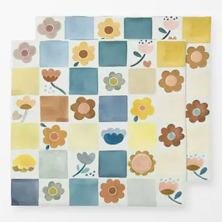 Servietten Vintage Florale Schachbrett