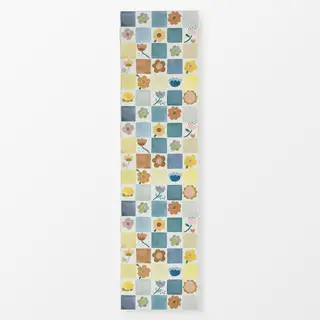 Tischläufer Vintage Florale Schachbrett