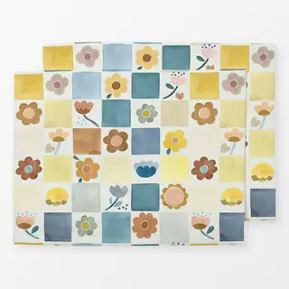 Tischset Vintage Florale Schachbrett