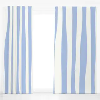 Dekovorhang Santorini Streifen Hellblau
