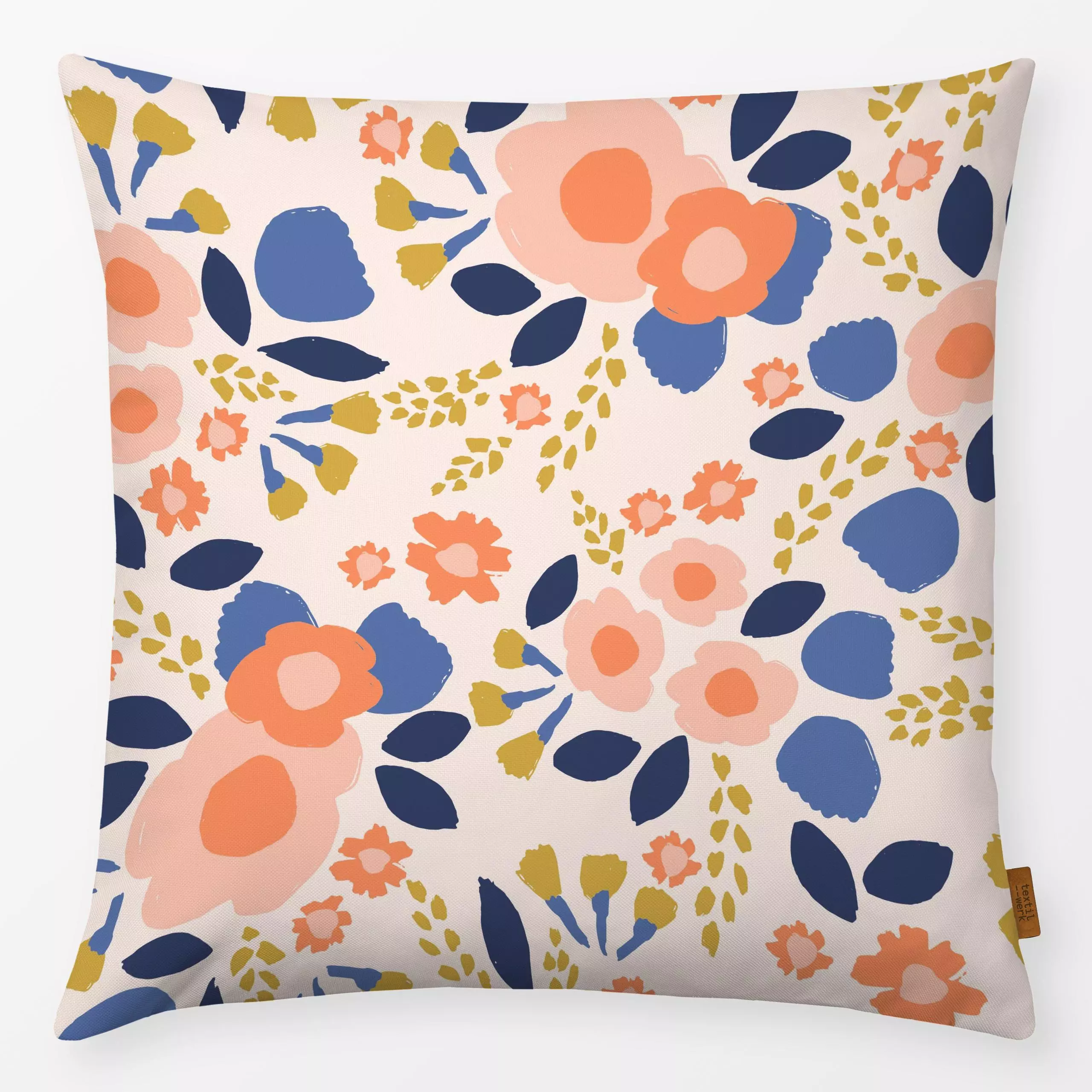 Kissen Bloomio Multicolours - Blumen & Florales, Sommer - von „Sara Maria"; Kissen, Blumen, Sommerblumen, modern, bunt, Farb...