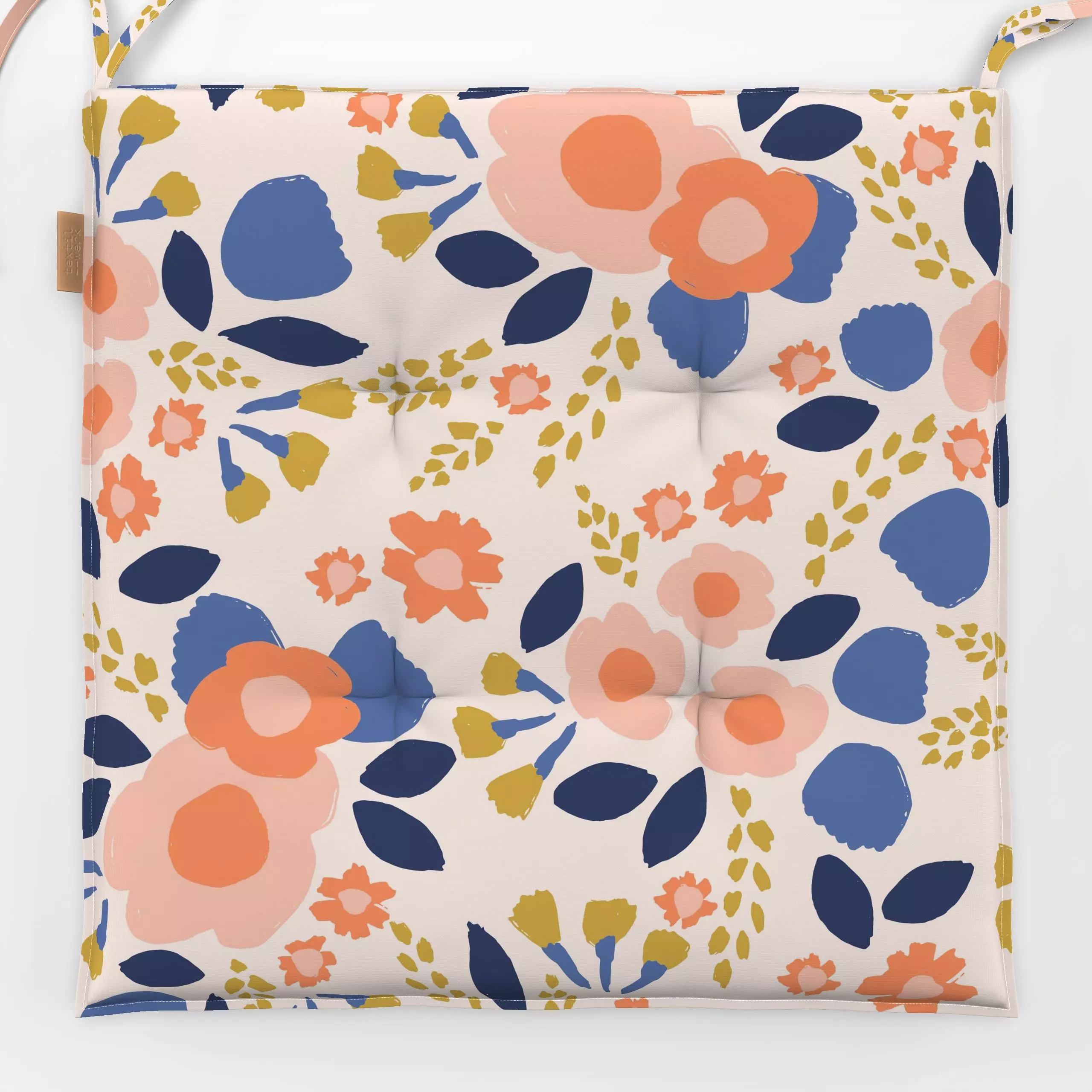 Sitzkissen Bloomio Multicolours - Blumen & Florales, Sommer - von „Sara Maria"; Kissen, Blumen, Sommerblumen, modern, bunt, ...