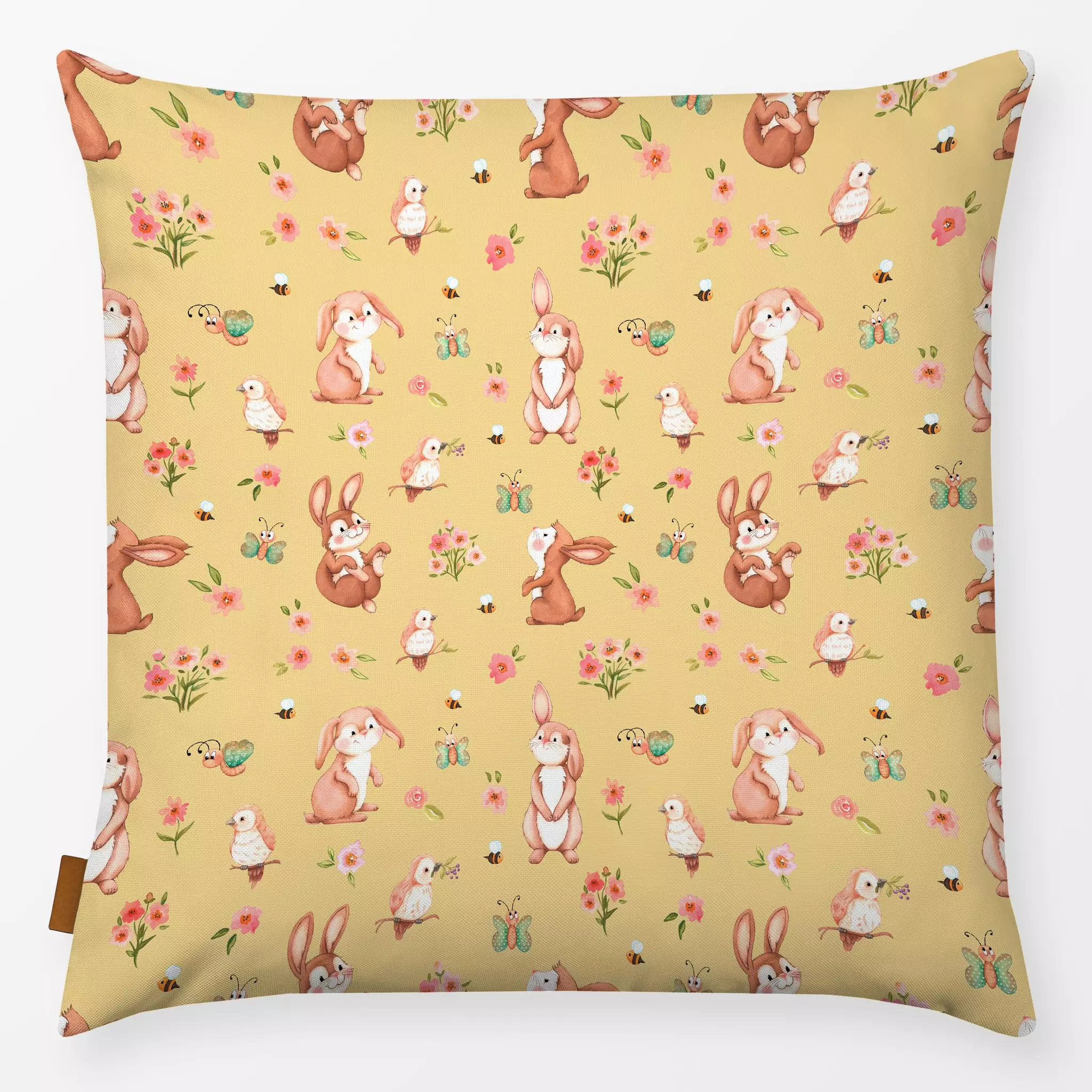 Kissen Hello Spring Rabbits gelb Hello Spring Rabbits gelb