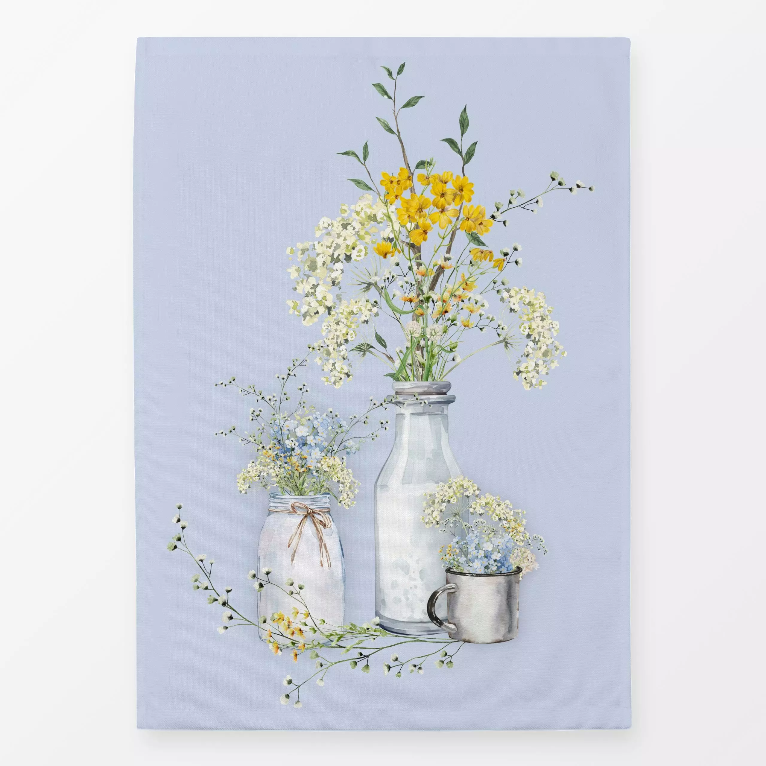 Geschirrtücher Blumen im Glas Cottage Spring - Blumen & Florales, Frühling, Sommer - von „Monika Strigel"; Wiesenblumen, Ver...